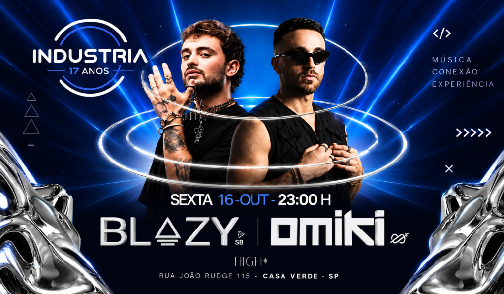 DJs Blazy e Omiki se apresentando no evento Indústria 17 Anos em São Paulo