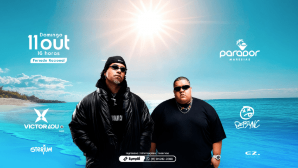 Victor Lou e FatSync se apresentando no Parador Maresias em São Sebastião