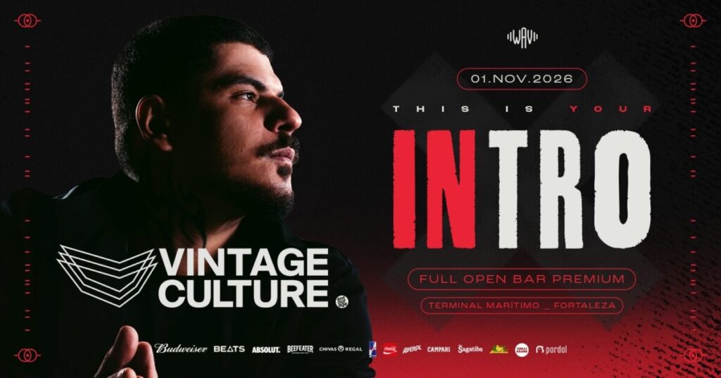 Evento INTRO x VINTAGE CULTURE em Fortaleza com DJ e público animado